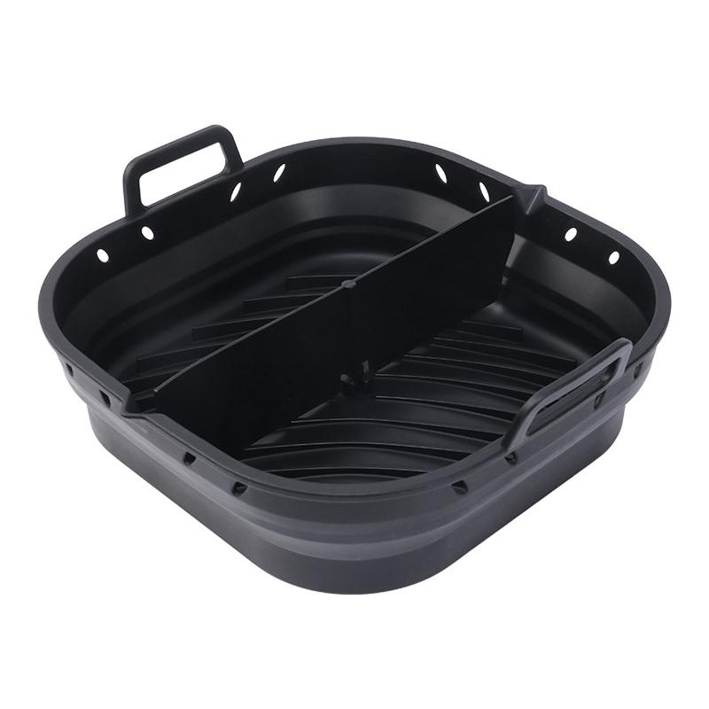 Silicone Air Fryer Liners Square Reusable Silicone Basket Easy To Clean Air Fryers Pot for 5.8 To 8 Qt Air Fryer Baking Tray