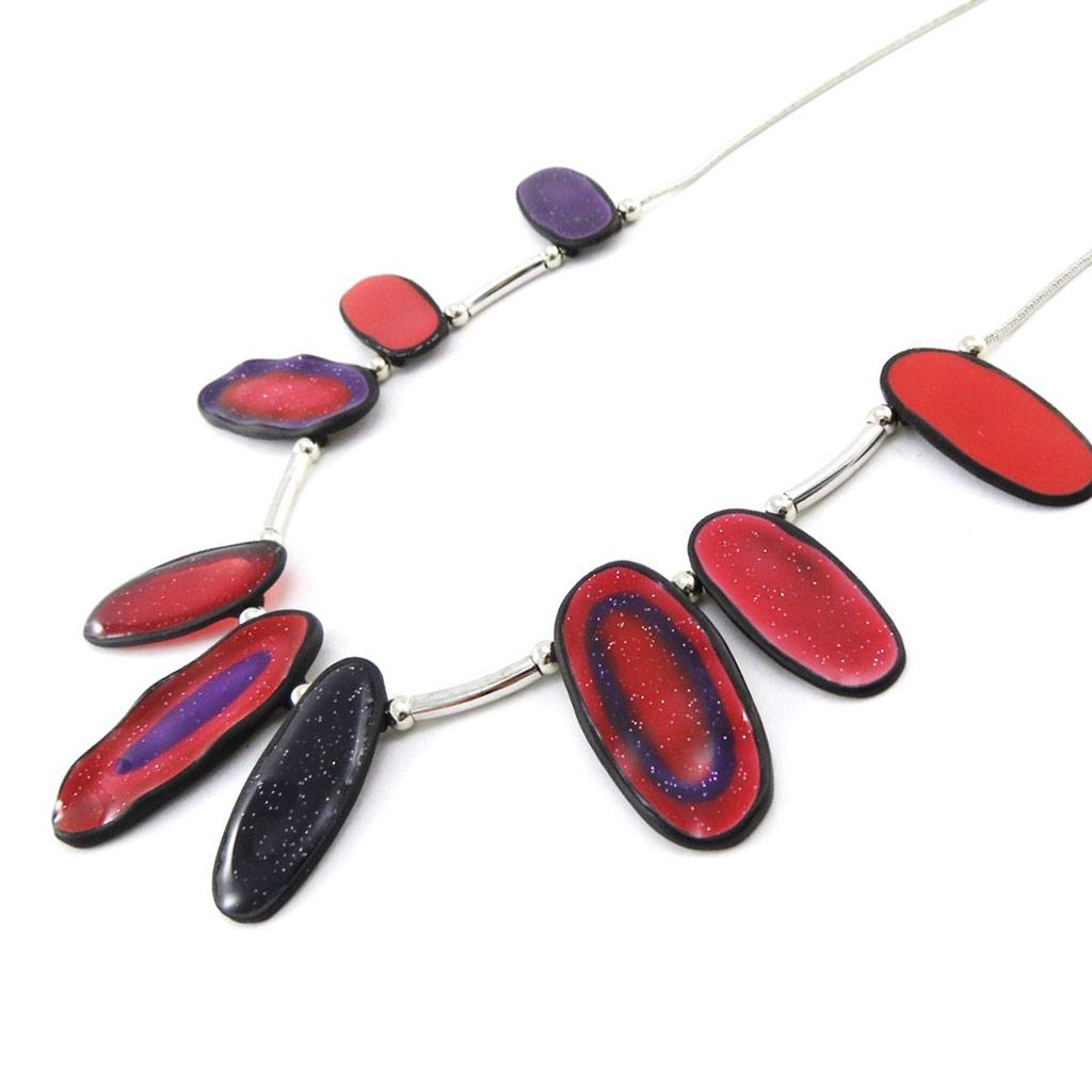 NOA [J2158] - Red 'Coloring' Designer Necklace