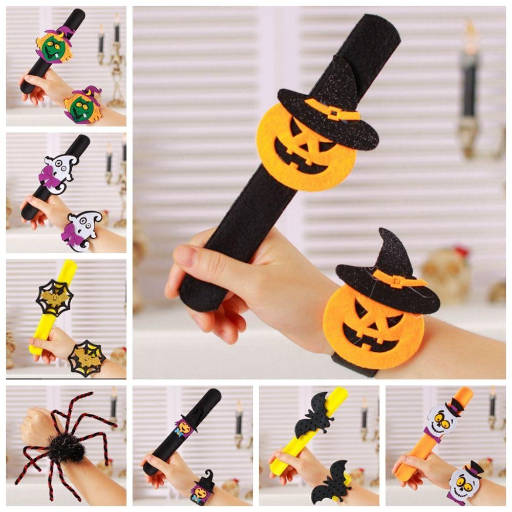 Ghost Halloween Slap Bracelets Spider Hands Clap Circle Creative Pop Circle Wristband  Kids
