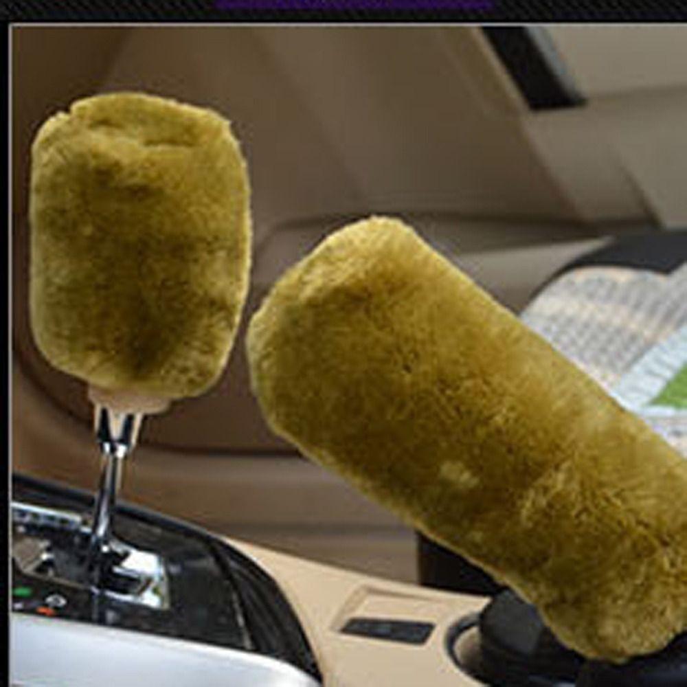 1 Pair of Soft Plush Handbrake Cover Set Warm Handbrake Grip Covers Automatic Transmission