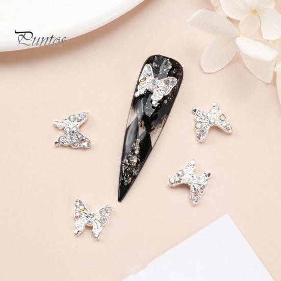 10 шт., подвески для ногтей в виде бабочек, блестящие стразы, инкрустация из искусственного кристалла, 3D подвески, аксессуары для маникюра «сделай сам», ювелирные изделия для дизайна ногтей, украшения для чехла для телефона, украшения для ногтей