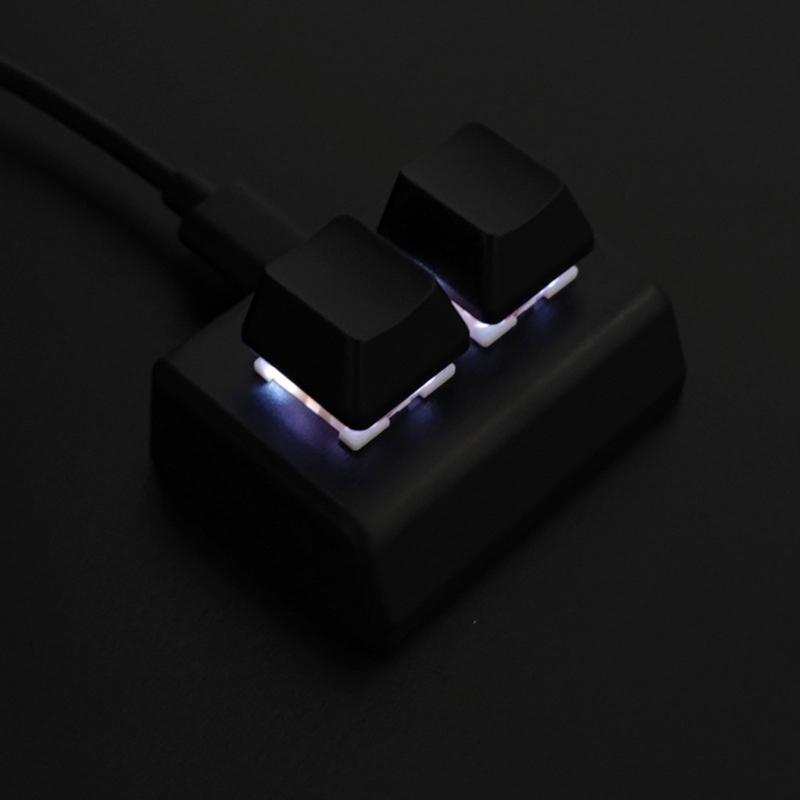 Механическая игровая USB-клавиатура с 2 настраиваемыми клавишами, цветной подсветкой, программируемые хот-свап клавиатурные блоки