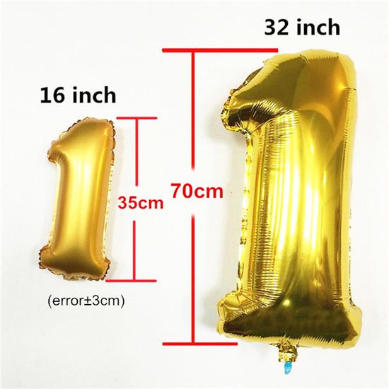 16 32 Inch Big Foil Helium Number Balloon 0-9 Figures Birthday Party Decorations Kid Wedding Balloon