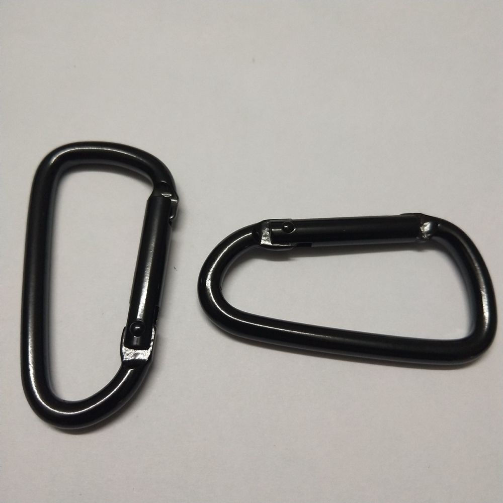 Aluminium Equipment Camping Hiking Hook Alloy Carabiner Black Climbing Button Buckle Keychain