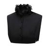 Fake Collar Lace Jacquard Tube Top Button Closure Adjustable Bust Solid Color Fake Collar Formal Casual Wear