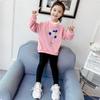 Girls Fall and Winter Long-sleeved Cozy Sweater Middle and Large Children Cute Pullover Tops