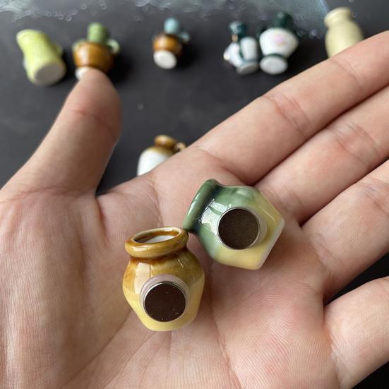 1/2 шт. Мини-керамическая ваза Магнит на холодильник Дом Офис Кухня Шкаф Холодильник 3D Миниатюрная ваза для цветов Горшок Магнитное украшение Орнамент