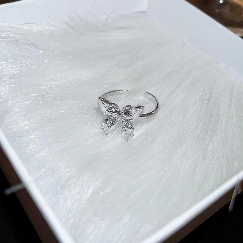 Liquid Bow Open Ring Niche Light Luxury Temperament High Sense Exquisite Personality Fashion Adjustable Index Finger Ring