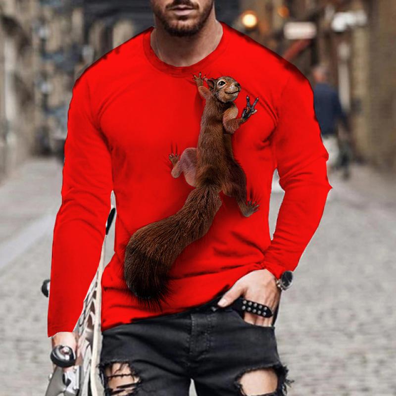 Мужская футболка с драконом, повседневная футболка с 3D принтом и длинным рукавом, волшебное животное, графический топ, футболки с уличным узором, мужские/женские футболки в стиле хип-хоп