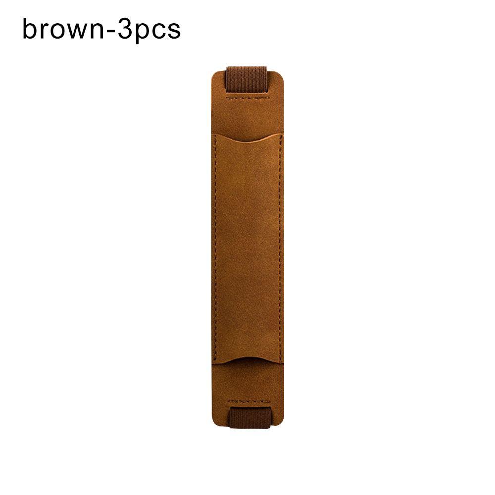 3pcs Hot Sale Portable Pu Leather Pen Clip Pen Bag Pencil Case Pen Holder
