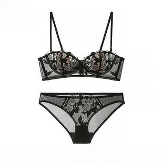 Европейский и американский сексуальный кружевной хлопковый комплект бюстгальтера - Удобный, Дышащий, С поддержкой, Женское нижнее белье больших размеров
