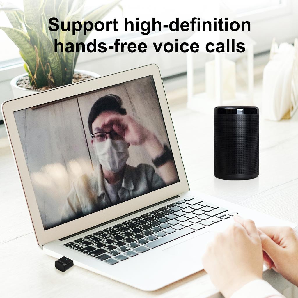 USB BT Transmitter 5.0 Audio Adapter for Video Conferencing and Calls, Plug and Play, Compatible