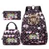 School Bag New Primary School Students Junior High School Students Fashion Three-piece Backpack