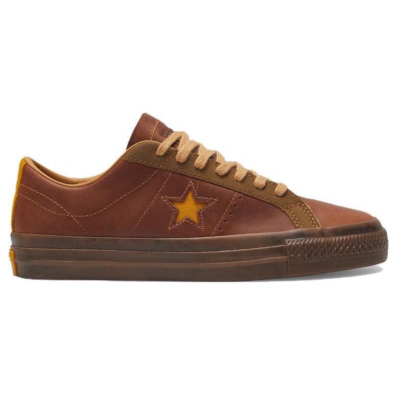 Converse One Star Pro Low Mid Autumn Festival - коричневые кроссовки унисекс желтые с скрытой тропой A07088C