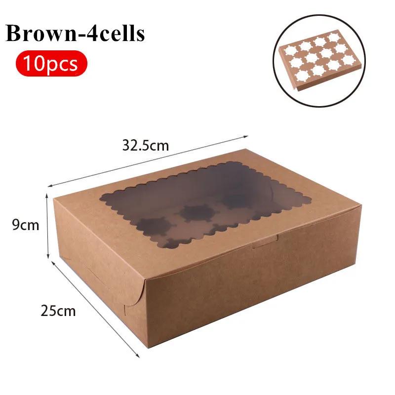 10 шт./компл. портативная прозрачная коробка для кексов, торта, печенья, упаковка для печенья, коробки для упаковки кондитерских изделий, контейнер для десертов, подарочная коробка