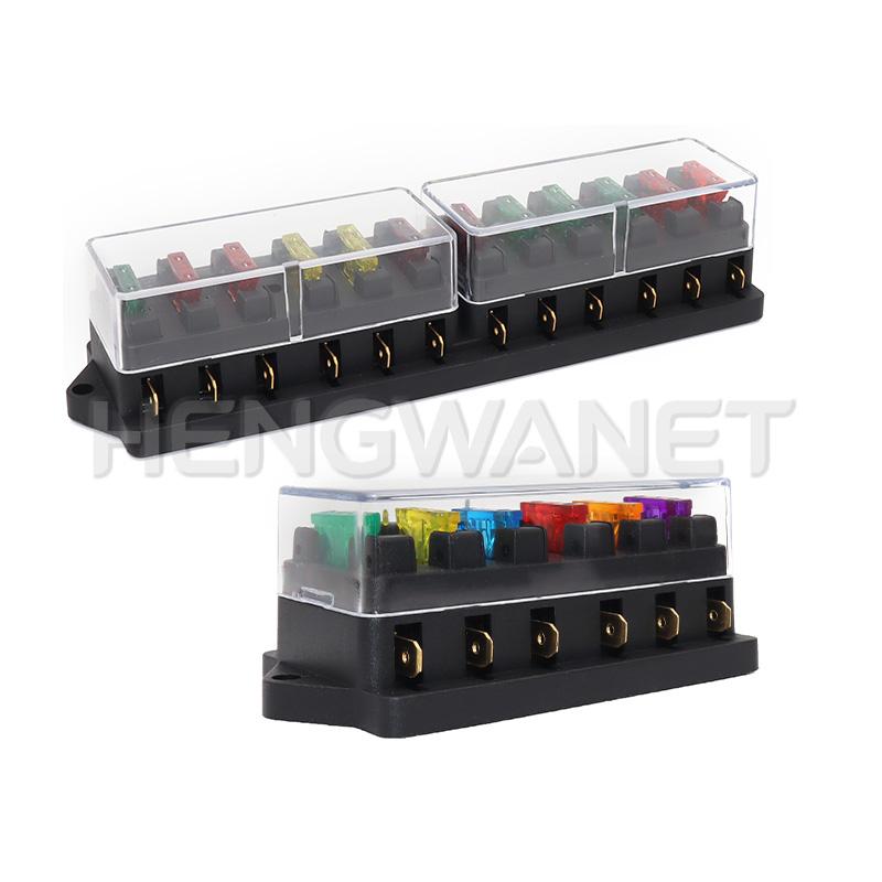 4/6/8/10/12 Way Fuse Box Fuse Holder Truck Auto Blade Fuse Box with 4/6/8/10/12 Fuses for 12V 24V ATO Standard Circuit Fuses4