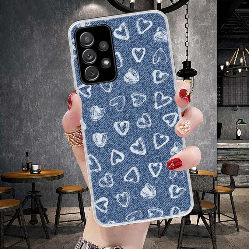 Джинсы Ковбойские Деним С Принтом Мягкий Чехол Для Телефона Для Samsung Galaxy A13 A14 A15 A16 A17 A53 A54 A55 A56 A57 A33 A34 A35 A36 A37 A23 A2