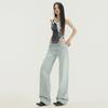 American retro light Spice Girl loose wide-leg pants versatile and thin straight jeans mop the floor