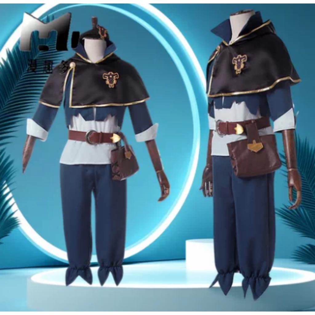 Asta Full Cosplay Set with Cloak, Black Clover Anime Complete Role Play Outfit