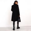 Women Winter Overcoat Turn-down Collar Pockets Pure Color Double-breasted Cardigan Loose Fit Coat