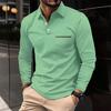 Spring and Autumn Plus Size POLO Shirt Button Pocket Men's Sports Polo Shirt Large Size Polo Shirt