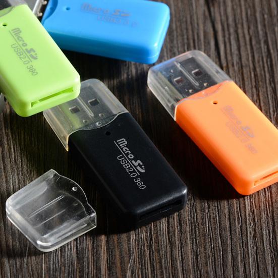 Mini Portable USB 2.0 High Speed Micro SD TF T-Flash Memory Card Reader Adapter