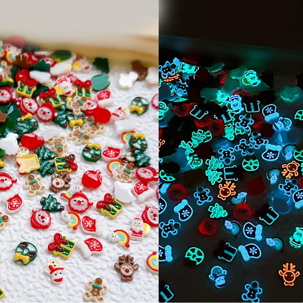 1 пакетик, рождественские украшения для ногтей из смолы с люминесцентным эффектом идеально подходят для маникюра своими руками