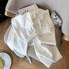 Heavy Rhinestone Velvet Cashmere Wide-Leg Pants - Women's Autumn/Winter Floor-Length Casual Sweatpants