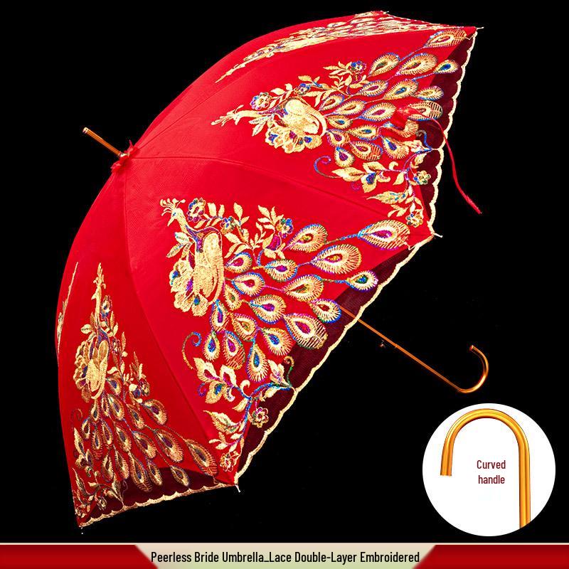 Красный свадебный набор зонтов для китайской свадебной церемонии и приданого
