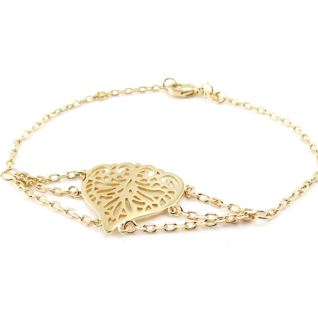 Les Trésors De Lily [J0845] - Gold Plated Bracelet 'Love'