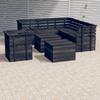 Day and Night - Day and Night Garden Pallet Furniture 8 Pcs Solid Dark Gray Pine Wood