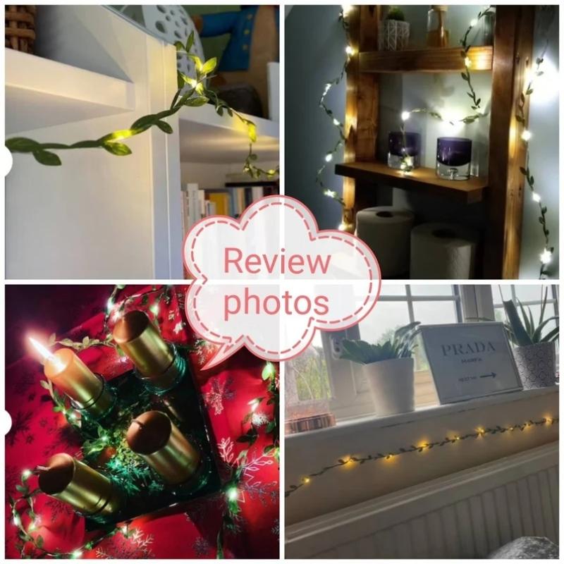 Гирлянды с зелеными листьями - Рождественские украшения - Рождественская гирлянда - Декор спальни - Украшения для свадебного стола - Гирлянды для домашнего декора