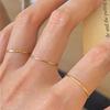 0.5mm Extremely Thin Stainless Steel Anti-Tarnish Rings for Women Fashion Simple 18K Pvd Gold Plated Ring Office Style