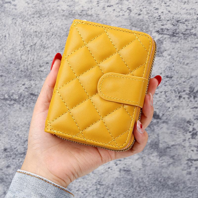 Модные кошельки Женский держатель для карт Lingge Короткий кошелек Простой Щедрый Женский кошелек на молнии Отделения для кредитных карт AVE