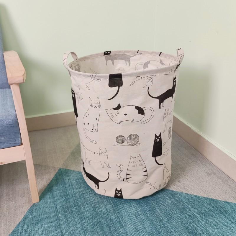 Extra Large Cotton Linen Folding Laundry Basket and Toy Hamper
