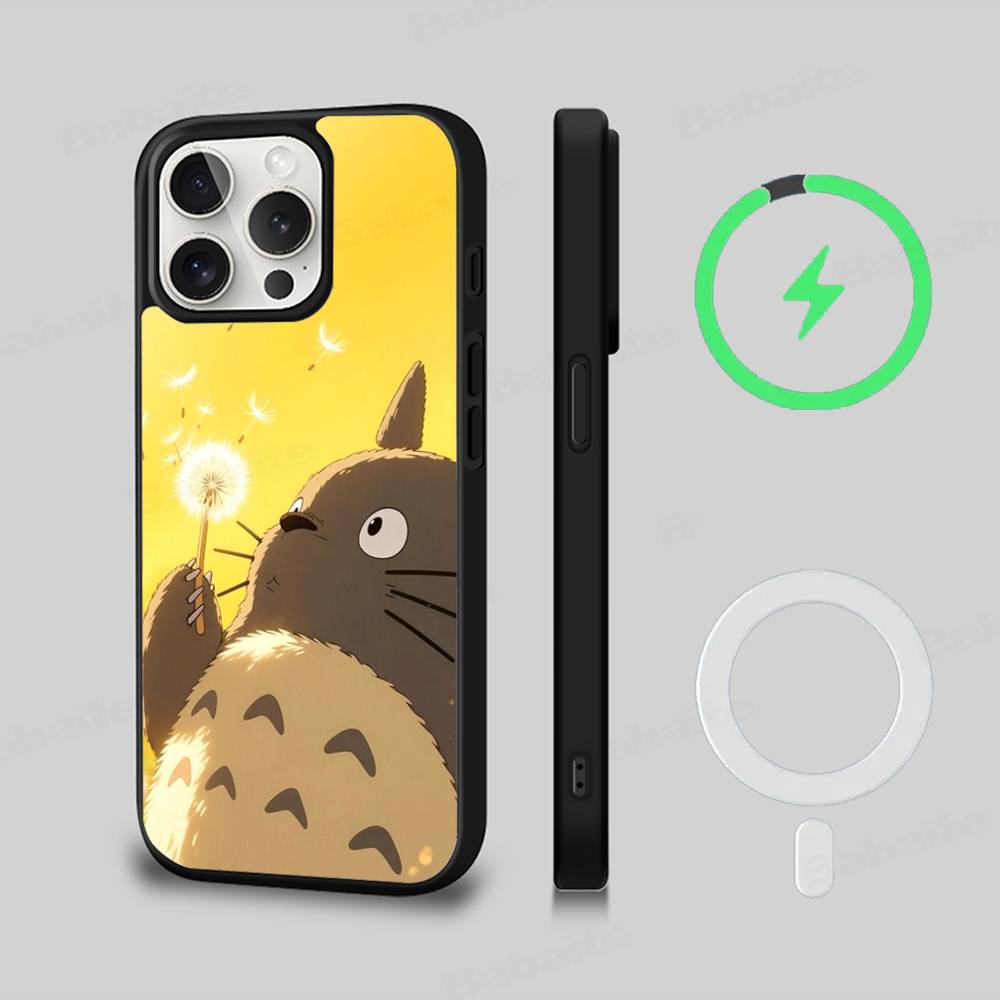 Cute T-Totoroes Magnetic Wireless Phone Case For IPhone 17 16 15 14 13 12 11 Pro Max Plus Mag Phone Cover