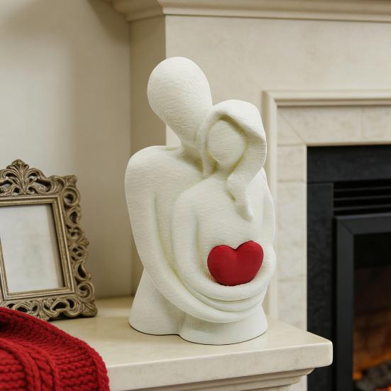 Фигурка обнимающейся пары, напечатанная на 3D-принтере, статуэтка пары с любовным сердцем на День святого Валентина, украшение для дома, офиса, десктопа