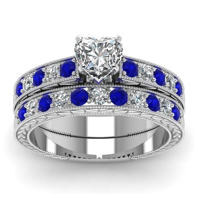 2 шт./компл. изысканный комплект колец в форме сердца, очаровательное белое кольцо с цирконом для женщин, обручальное кольцо, ювелирное изделие, подарок