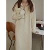 Women's Autumn and Winter Knee-length Medium Lapel Loose Sweater Dresses