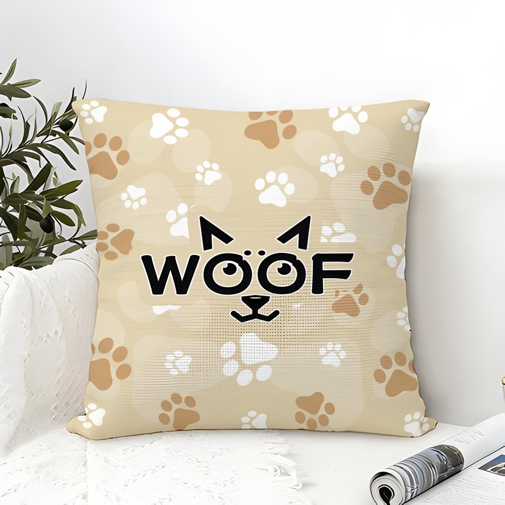 Animal Alphabet Pillow Case Cotton Linen Fabric Square Zipper Pillowcase Home Decorative Living Room