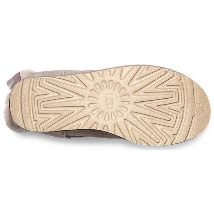 UGG Женские ботинки для снега из двухслойной коровьей кожи с круглым носком, серые 1153611-OYS