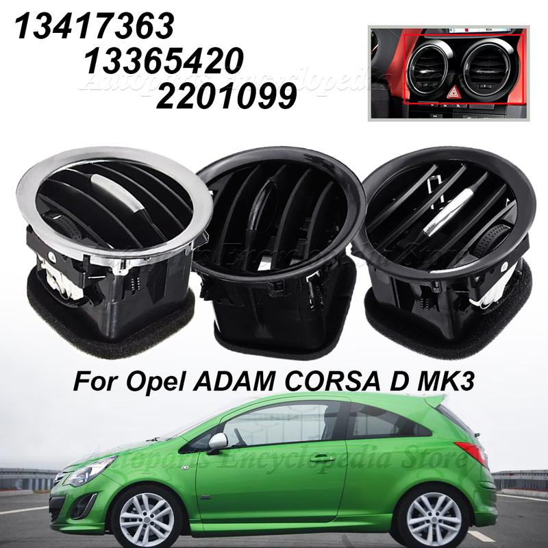 13417363 Для Opel Corsa D Adam Черный/Хромированный Дефлектор Воздуховода Кондиционера 13365420 2201099 Решетка Вентиляции Салона Автомобиля
