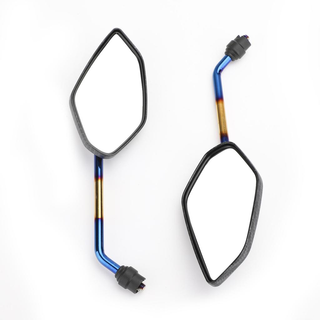 CARBON 10MM THREAD MOTORBIKE MIRRORS UNIVERSAL MOTORCYCLE BIKE SCOOTER PAIR CW 5.70" x 3.14"