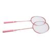 Badminton Set Professional Iron Alloy Badminton Racket with 3 Shuttlecocks Carrying Bag for Beginner Child Adult Pink