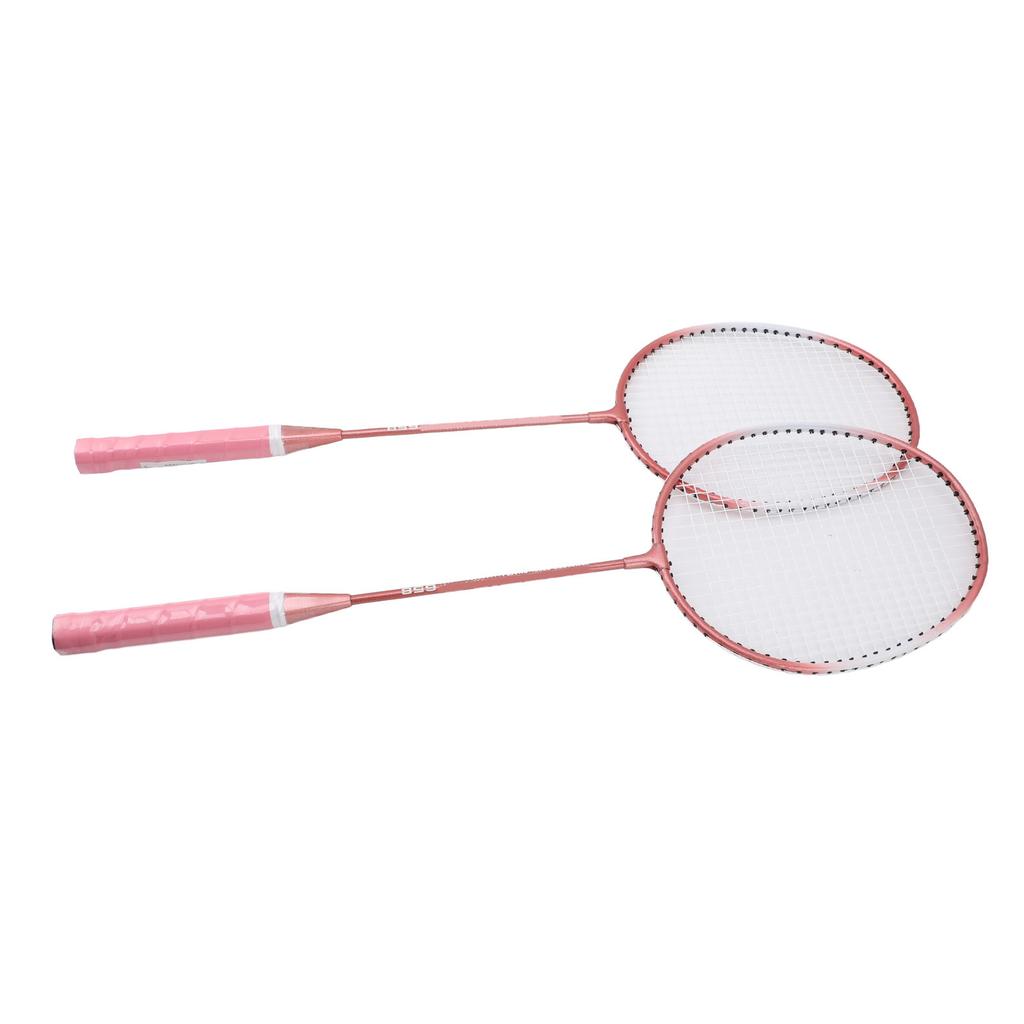 Badminton Set Professional Iron Alloy Badminton Racket with 3 Shuttlecocks Carrying Bag for Beginner Child Adult Pink