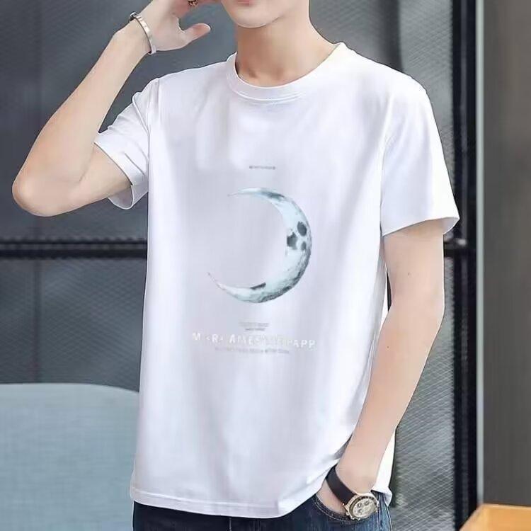 Positive shoulder combed cotton M-5XL men's T-shirt loose fashion versatile tops new