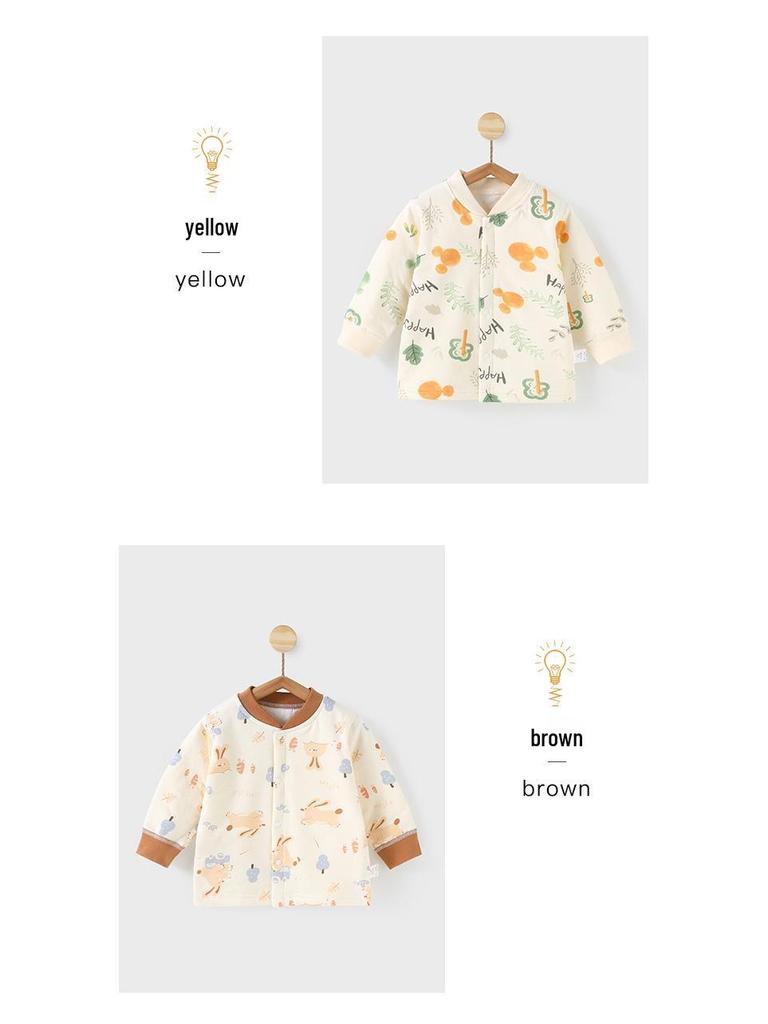 Унисекс детское хлопковое пальто: Тонкая утепленная зимняя куртка, теплый кардиган на подкладке для малышей, 40 г