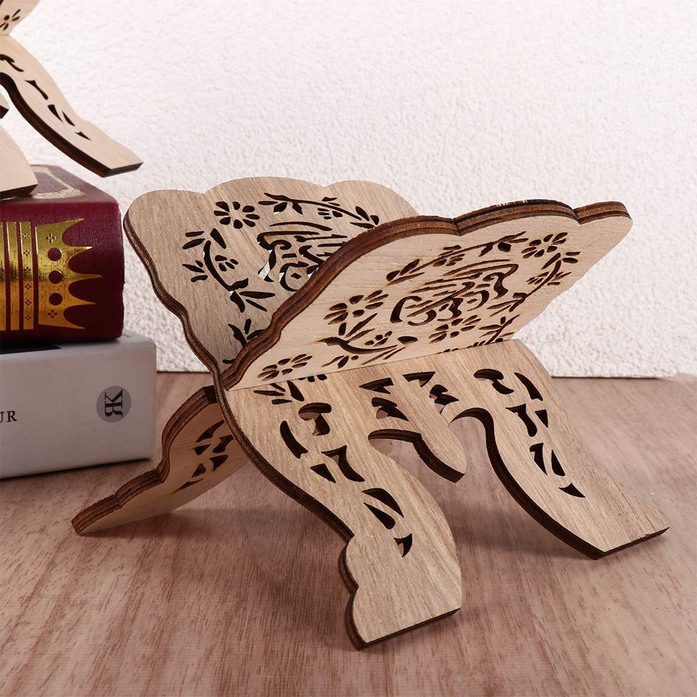 1Pcs Wooden Bible Quran Ramadan Islamic Muslim Home Decoration Book Shelf Book Stand Display Stand