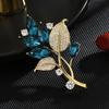 Fashion Plant Series Crystal Brooches Women Clothing Coat Jewelry Party Accessories