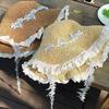Breathable Big Brimmed Straw Hat with Garland Woven Sun Cap Vacation Beach Cap  Masquerade